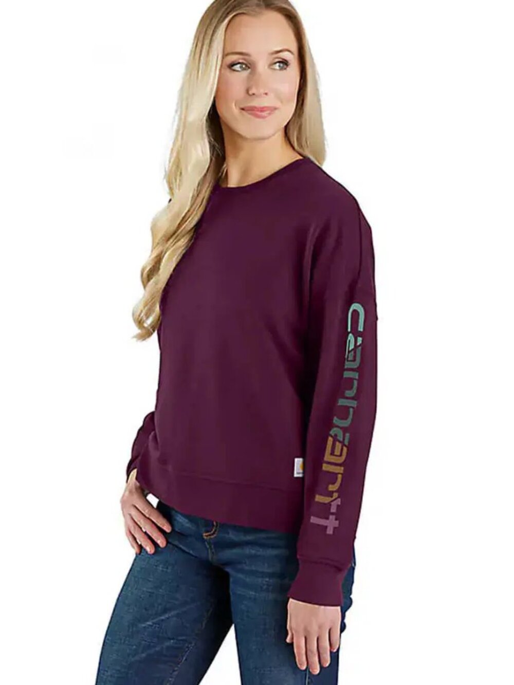 Size M - Carhartt TENCEL™ Fiber Series - Sleeve Graphic Sweatshirt - Eggplant - Picture 16 of 16